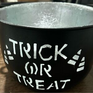 Halloween Trick or Treat Lantern Cauldron Metal